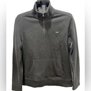 Michael Kors mens grey 1/4 zip pullover "Kors" camo logo size Large